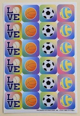 Sport /Balls Sticker sheet. Soccer, Volleyball, Tennis…