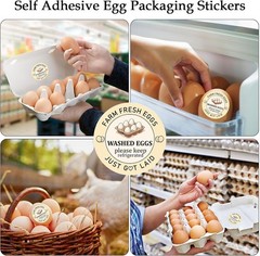 Farm Fresh Egg Stickers – 2 inch Egg Carton Sticker 500pcs, Fresh Eggs Sticke…