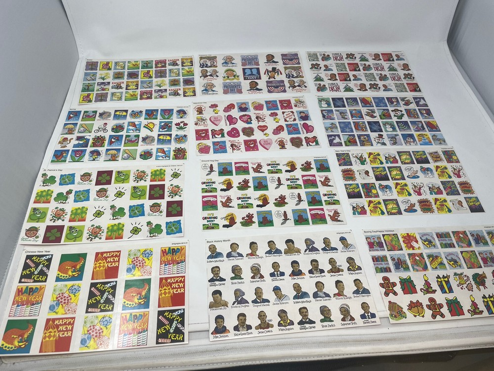 40 Sheets Of Vintage Highlights Magazine for Children Holiday Stickers Unused
