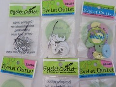 Scrapbook Embellishments Brads & Etc. Mixed Brands Lot w/ Fiskars Punch – o18