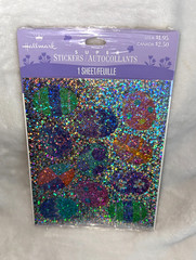 New Sealed Hallmark Easter Sparkle Glitter Multi Color Easter Egg Stickers