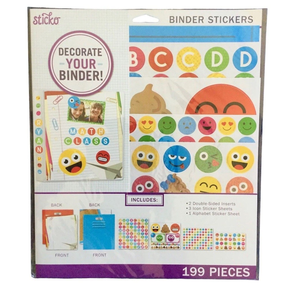 199 Pc Binder Stickers Smileys Mood Expressions Back to School