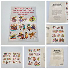 Vintage Sticker Books Lot of 4 Victorian Old-Fashion Transportation Mother Goose