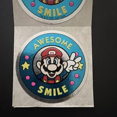 3 Vtg 1991 Super Mario Bros. Peace Nintendo Foil Sticker Sticker Club 90s RARE!