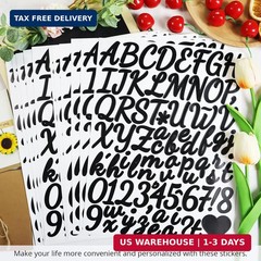 12 Sheets 1 1/2 Inch Letter Number Stickers, Self-Adhesive Vinyl Alphabet Label