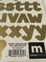 Making Memories Chunky 1 1/4″ Creative Letters Gold 23072 Alphabet Scrapbook NEW