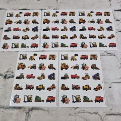 Construction Vehicles Trucks Scrapbooking Stickers Lot Of 5 Full Sheets