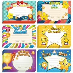 60 PCS Student Recognition Rewards Award Certificates Achievement Cards Decor