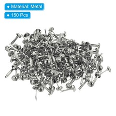 Brads for Paper Crafts, 150 Pcs Silver Metal Round Paper Fasteners, 13 mm