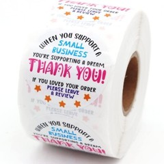 Thank You Stickers – Self Adhesive 500 Label Roll – One Stop Shop