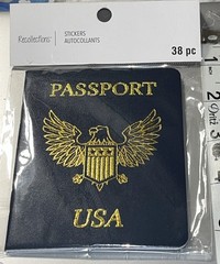 USA Passport Book Sticker Recollections Scrapbook Memory Book Craft New