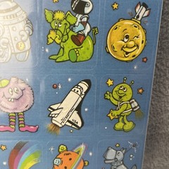 Vintage Space Alien Moon Eureka Retro Teacher Stickers Class Reward