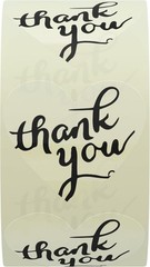 Heart-Shaped Clear Thank You Stickers | 1.5 Inch | 500 Labels on Roll