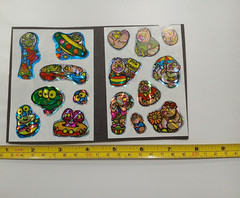 Vintage 1980s Prism Sticker Lot Reflective Hologram Pigs Aliens Rare KEM Unused