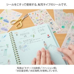 MIDORI sticker transfer watercolor sea pattern 82636006
