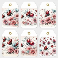 Ladybug Tags Junk Journal Scrapbook Choose A Set
