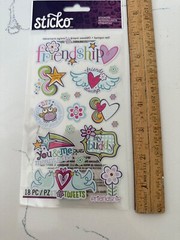 Sticko Autocollant Special Friendship ~ Hearts Wings Birds Stars Flowers ~ Craft