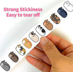 500pcs Kawaii Cartoon Cat Waterproof Sticker Roll Pack Set Phone Cute Sticker