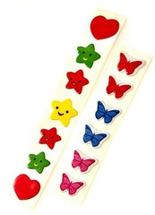 Vintage Scratch Sniff Puffy Star Smiley FACE Red Heart Spring Butterfly Stickers