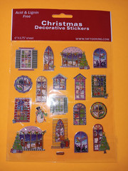 TattooKing Christmas Decorative Stickers Sheet 6×6.75 Metallic Window Decals