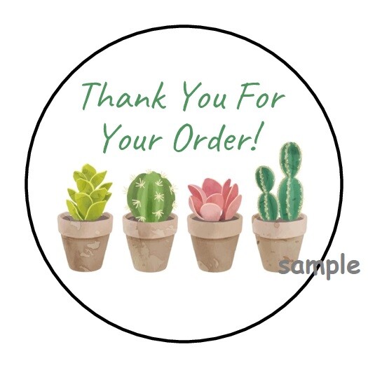 30 THANK YOU FOR YOUR ORDER ENVELOPE SEALS LABELS STICKERS 1.5″ ROUND SUCCULENTS