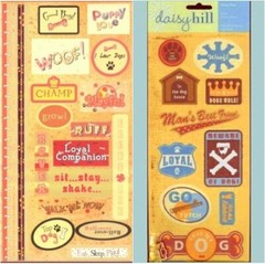 2 SETS DOG SUE ZIPKIN DAISY HILL MAN’s BEST FRIEND STICKER SHEET Self-adhesive