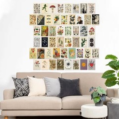 SAISHUO Wall Collage Kit,50 Pcs DIY Wall Decor Postard Paper with Traceless A…