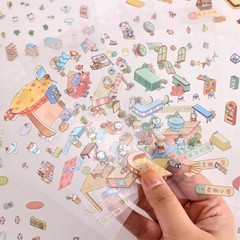 3D Scene Sticker Style 5 DIY Miniature Sticker Book Cute Cartoon Scenes