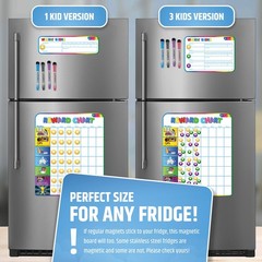 Magnetic Reward Chart for Kids, 127 Stickers, 30 Chores, Fridge Star Chart