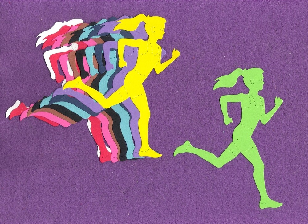 FEMALE GIRL RUNNER die cuts scrapbook cards