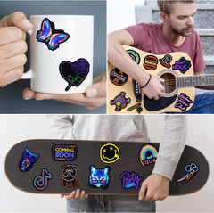 200 Pcs Water Bottle Stickers – Neon Vinyl for Crafts, Scrapbooking & Journaling