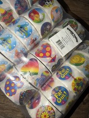 Oriental Trading Company Mega 25 Roll Sticker Assortment Coins Smiley Farm Star