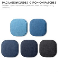 Zefffka Denim Iron-On Jean Patches Strongest Glue 100 Cotton Assorted Shades Of