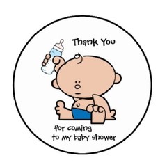 48 Thank You for coming baby shower!! ENVELOPE SEALS LABELS STICKERS 1.2″ ROUND