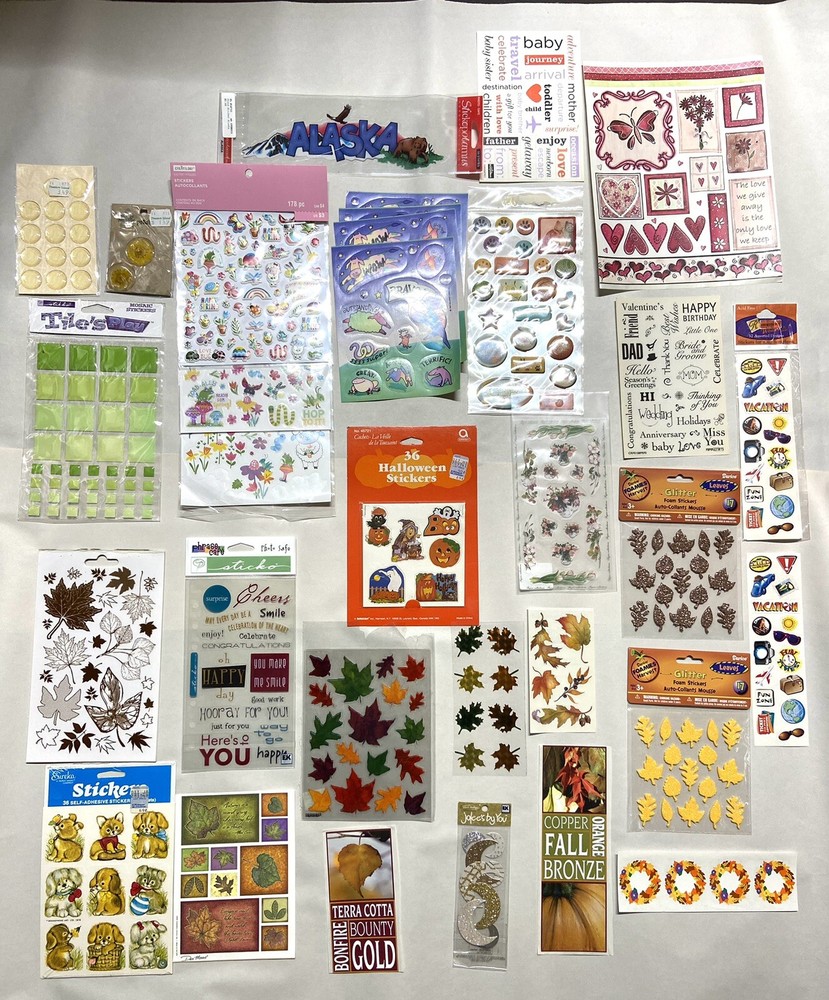 Large lot of Stickers for Scrapbooking and Crafts- what you see is what you get