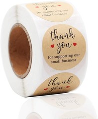 1.5» Thank You for Supporting Our Business Labels – 500 Pack of Kraft Stickers