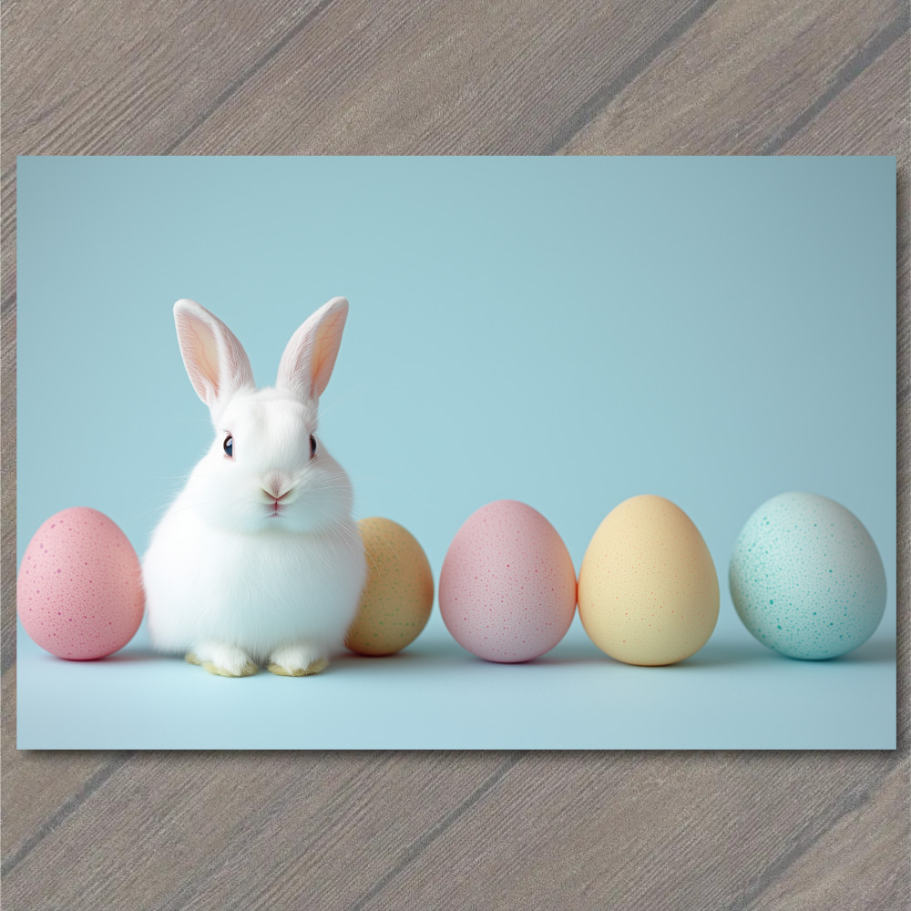 STICKER Baby Bunny Pastel Easter Eggs Minimalist Cute Whimsical Spring Rabbit