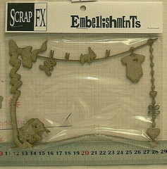 CHIPBOARD Die Cut – BABY Banner with Birds & FRAME – 2 Style Choice Scrap FX B