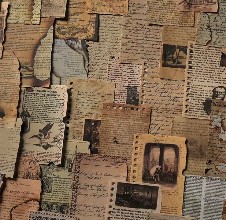 15pcs Vintage Note Book Deco Scrapbook Embellishments Decoupage Crafting Art.