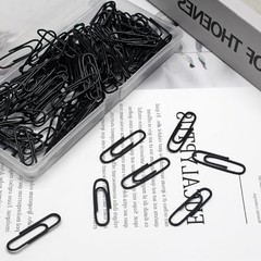 Luomorgo 120 Pcs Paper Clips – (28mm) Vinyl Coated Metal 1.1 Inch Black