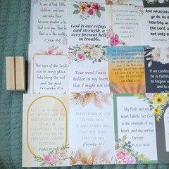 26 Scripture Cards w/ Wooden Stand Double-Sided Bible Verse Christian Gift idea