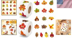 1000 Pcs Fall Maple Leaf Stickers Cartoon Style Waterproof for Indoor Outdoor