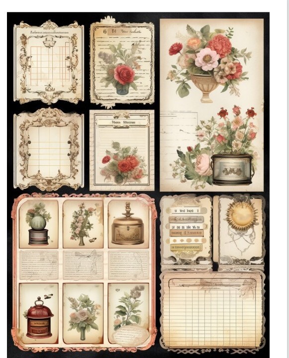 Vintage style Embellishments Junk Journals Scrapbook Usa