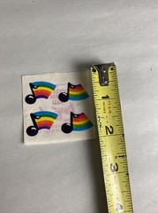 Lisa Frank 1982 Vintage Sticker Sheet Music Note Rainbow 80s