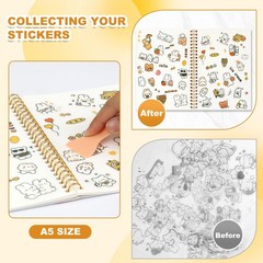 Reusable Sticker Storage Book Collecting Album 5.8 x 8.3 inches, white