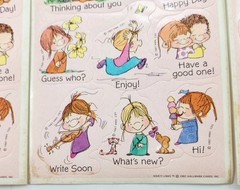 1987 Vintage Hallmark Stickers Marty Links Pink Background Captions 3 Sheets 80s