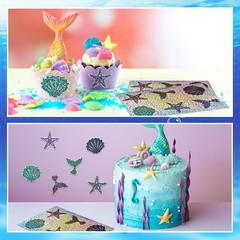 360 Pcs Sparkle Mermaid Stickers Holographic under the Sea Theme Ocean Glitter