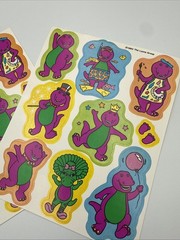 Vintage Barney The Dinosaur Sticker Sheet Lot Of 3 Sheets #D