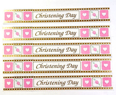SRM Press Christening Day Girl Scrapbook Titles 1×6 Pink Religious Sticker Lot 5