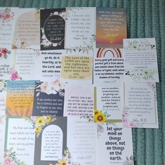 26 Scripture Cards w/ Wooden Stand Double-Sided Bible Verse Christian Gift idea